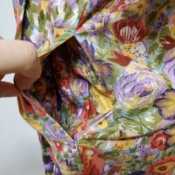 Vintage 90s y2k Just Class Floral Shorts Romper Cotton Sumer Vibe Woman's Md - Picture 3 of 6